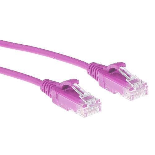 ACT Roze 1,5 meter LSZH U/UTP CAT6 datacenter slimline patchkabel snagless met RJ45 connectoren - Image 1