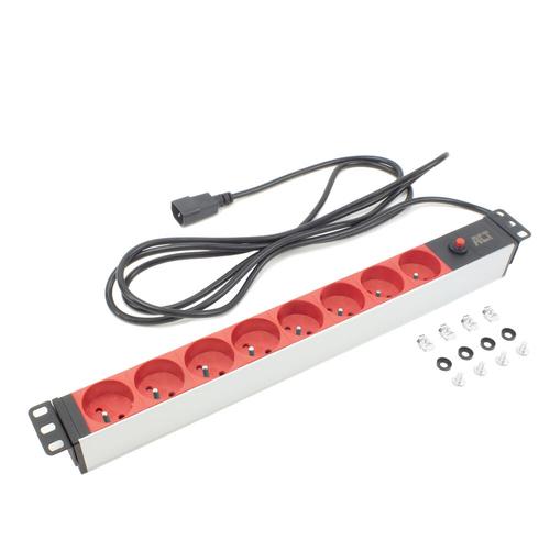 ACT Stekkerdoos PDU 19" C14 IEC60320 8-voudig type E, 3m H05VV-F 3G1.0 - Image 4