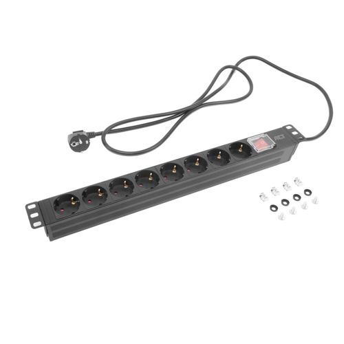 ACT Stekkerdoos PDU 19" CEE7/7 8-voudig type F, 2,5m H05VV-F 3G1.5 - Image 4