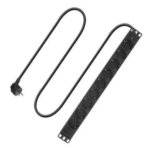 ACT Stekkerdoos PDU 19" CEE7/7 9-voudig type E, 3m H05VV-F 3G1.5 - Image 1