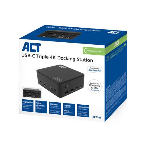 ACT Universeel USB-C Dockingstation 4K, voor 3 HDMI/DisplayPort monitoren, DisplayLink - Image 8