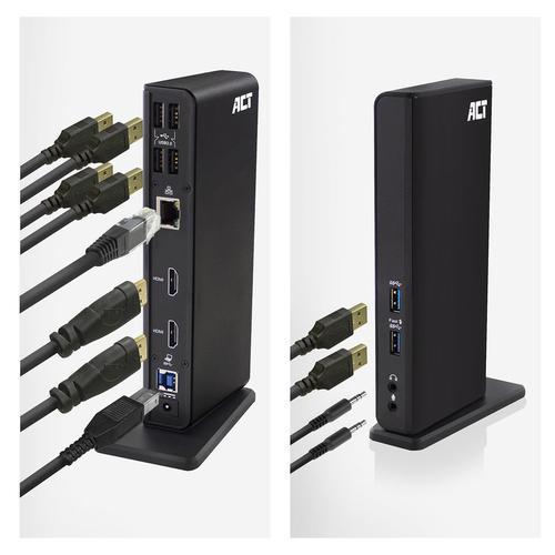 ACT Universeel USB-C of USB-A Dockingstation, voor 2 HDMI monitoren, DisplayLink - Image 7
