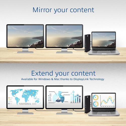 ACT Universeel USB-C of USB-A Dockingstation, voor 2 HDMI monitoren, DisplayLink - Image 9