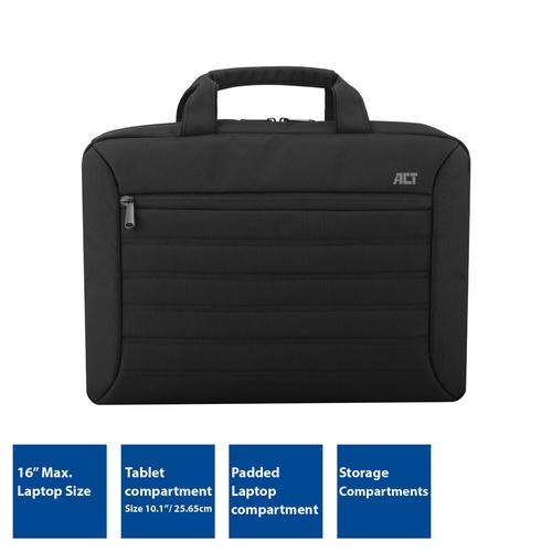 ACT Urban schoudertas voor laptops tot 16”, gemaakt van gerecyclede plastic flessen - Image 3