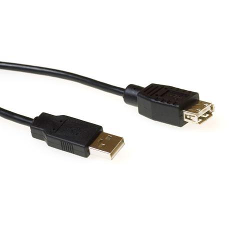 ACT USB 2.0 A male - USB A female zwart 1,80 m - Image 1