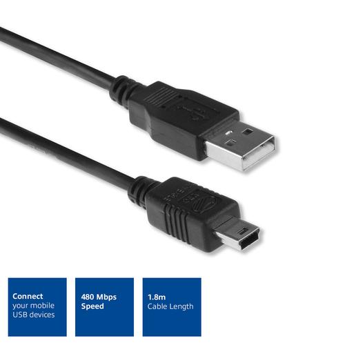 ACT USB 2.0 aansluitkabel A male - mini B male 1,8 meter - Image 3