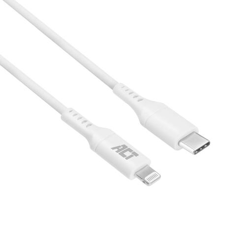 ACT USB 2.0 laad- en datakabel C male - Lightning male 1 meter, MFI gecertificeerd - Image 1