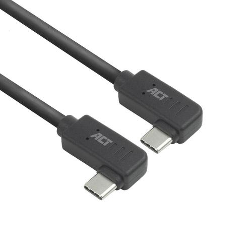 ACT USB 3.0 10Gbps 60W USB Type-C® (haaks links/rechts) naar USB Type-C® (haaks links/rechts) kabel, 2 meter - Image 1