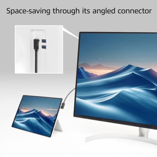 ACT USB 3.0 10Gbps 60W USB Type-C (haaks links/rechts) naar USB Type-C (haaks boven/beneden) kabel, 1 meter - Image 4