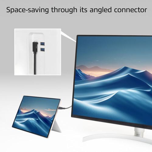 ACT USB 3.0 10Gbps 60W USB Type-C (recht) naar USB Type-C (haaks boven/beneden) kabel, 1 meter - Image 3