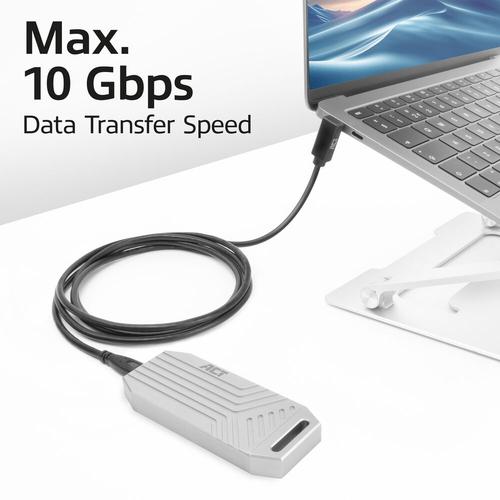 ACT USB 3.0 10Gbps 60W USB Type-C (recht) naar USB Type-C (haaks boven/beneden) kabel, 1 meter - Image 6