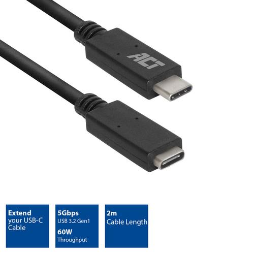 ACT USB 3.0 verlengkabel, USB-C, 2 meter - Image 6