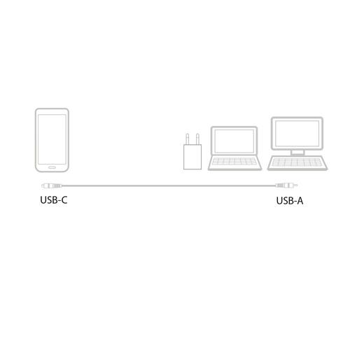 ACT USB 3.2 Gen1 laad- en datakabel A male - C male 1 meter, nylon - Image 3