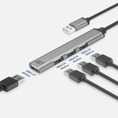 ACT USB-A hub 2.0, 4 poorts USB-A - Image 4