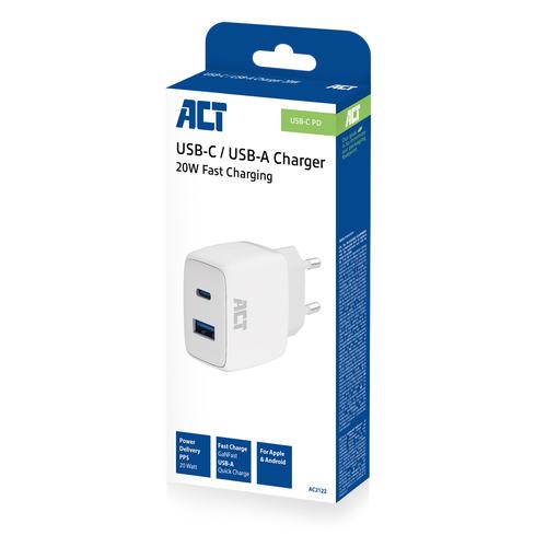 ACT USB-C & USB-A lader 20W met Power Delivery PPS, Quick Charge, GaNFast - Image 9