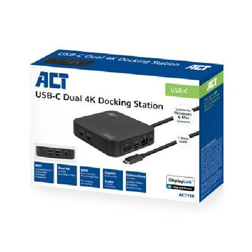 ACT USB-C Docking Station 4K, voor 2 HDMI monitoren, DisplayLink, compact model - Image 6