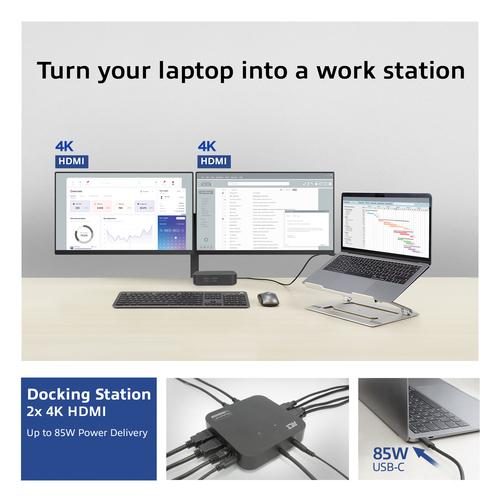 ACT USB-C Docking Station 4K, voor 2 HDMI monitoren, DisplayLink, compact model - Image 7