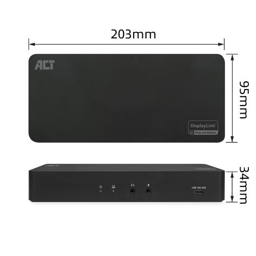 ACT USB-C Docking Station 4K, voor 2 HDMI of DisplayPort monitoren, DisplayLink - Image 3