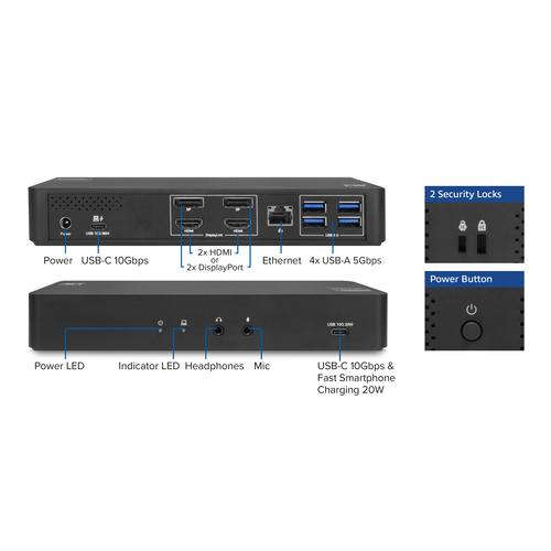 ACT USB-C Docking Station 4K, voor 2 HDMI of DisplayPort monitoren, DisplayLink - Image 6