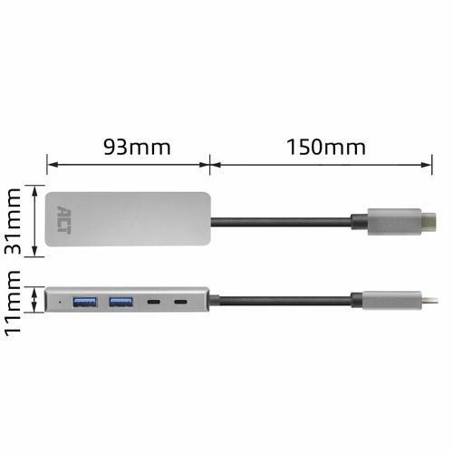 ACT USB-C hub 3.0, 2x USB-A, 2x USB-C - Image 8