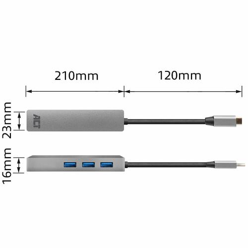 ACT USB-C hub 3.0, 3x USB-A, Gigabit ethernet - Image 8