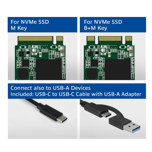 ACT USB-C M.2 NVMe / PCIe SSD Behuizing, tool-free - Image 3