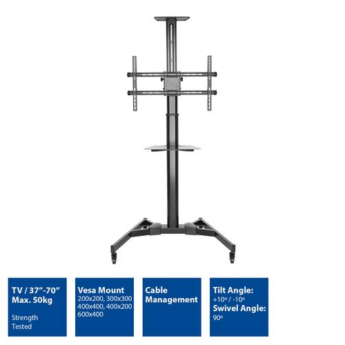 ACT Verrijdbare tv/monitor vloersteun, 37" t/m 70", VESA - Image 2