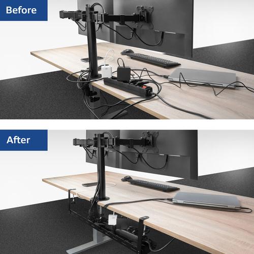 ACT Verstelbare kabelgoot voor onder een bureau, montage via klemsysteem, 43-72cm - Image 4