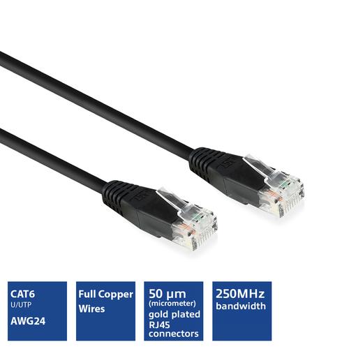 ACT Zwart 5,0 meter U/UTP CAT6 patchkabel met RJ45 connectoren - Image 6