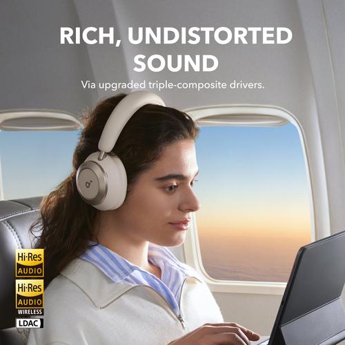 Anker Soundcore Space One Pro Headset Bedraad en draadloos Hoofdband Oproepen/muziek USB Type-C Bluetooth Wit - Image 4