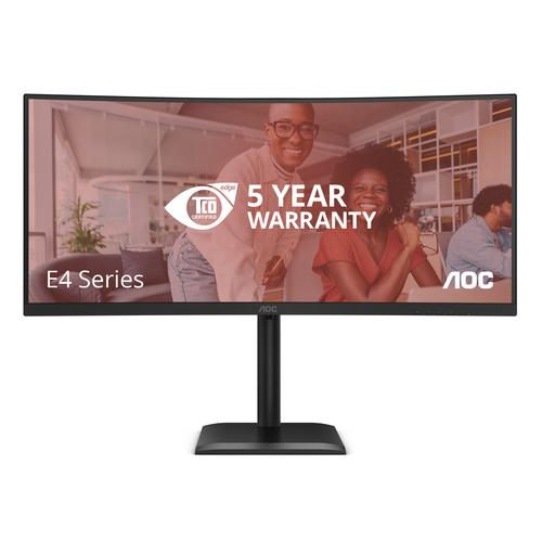 AOC E4 CU34E4CV computer monitor 86,4 cm (34") 3440 x 1440 Pixels UltraWide Quad HD LCD Zwart - Image 1