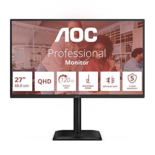 AOC E4 Q27E4U computer monitor 68,6 cm (27") 2560 x 1440 Pixels Quad HD LED Zwart - Image 1