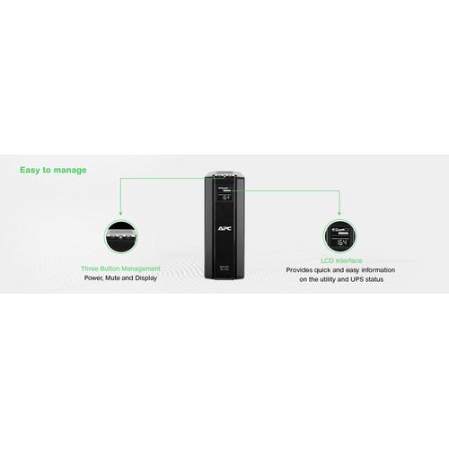 APC Back-UPS PRO BR1500G-GR - Noodstroomvoeding, 1500VA, 6x stopcontact, USB, uitbreidbare runtime - Image 6