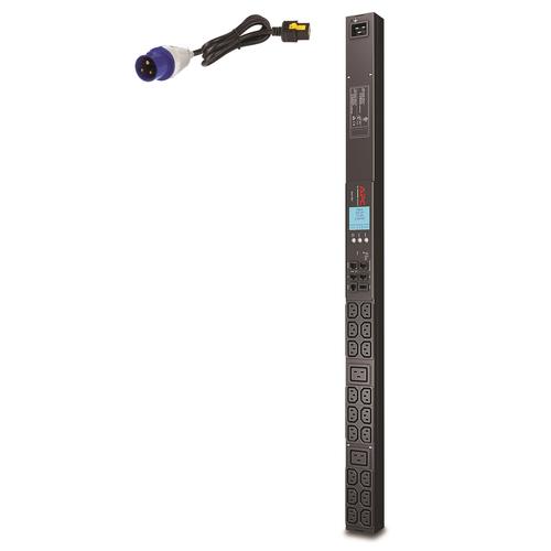APC Rack PDU AP8858EU3 - Metered, ZeroU, 16A, 230V, (18x) C13 & (2x) C19, IEC 309 16A stekker