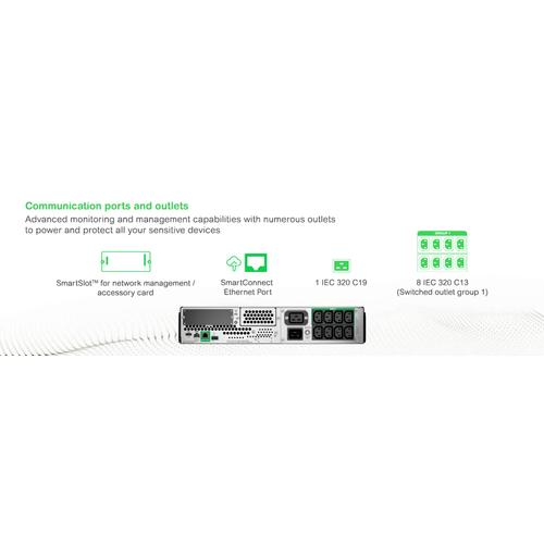 APC Smart-UPS SMT3000RMI2UC- 8x C13, 1x C19, USB, Rackmount 2U, SmartConnect, 3000VA - Image 4