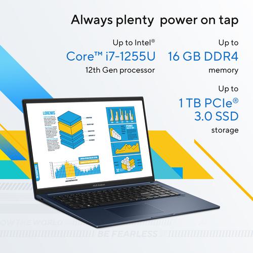 ASUS Vivobook 17 X1704VA-AU5NDW Intel Core 5 120U Laptop 43,9 cm (17.3") Full HD 16 GB DDR5-SDRAM 512 GB SSD Wi-Fi 6 (802.11ax) Windows 11 Home Nederlands Blauw - Image 4
