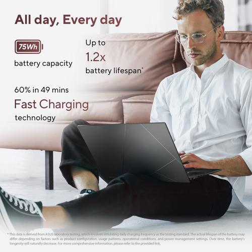 ASUS Zenbook 14 OLED UM3406GA-QD031W Copilot+ PC AMD Ryzen AI 7 445 Laptop 35,6 cm (14") WUXGA 32 GB LPDDR5x-SDRAM 1 TB SSD Wi-Fi 6E (802.11ax) Windows 11 Home Nederlands Zwart - Image 7