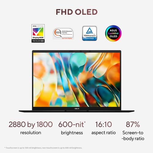 ASUS Zenbook 14 OLED UM3406GA-QD031W Copilot+ PC AMD Ryzen AI 7 445 Laptop 35,6 cm (14") WUXGA 32 GB LPDDR5x-SDRAM 1 TB SSD Wi-Fi 6E (802.11ax) Windows 11 Home Nederlands Zwart - Image 9