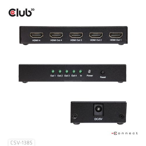 CLUB3D 1 to 4 HDMI™ Splitter 4K120Hz - Image 6