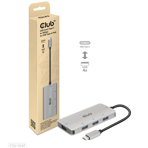 CLUB3D 4-Port USB-A Hub for USB-C – 10Gbps Fast Transfer - Image 1