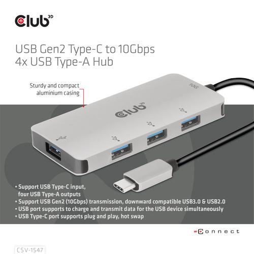 CLUB3D 4-Port USB-A Hub for USB-C – 10Gbps Fast Transfer - Image 8