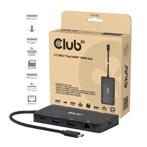 CLUB3D 9-1 Dual HDMI™ USB-C® Hub PD3.0 100W - Image 1