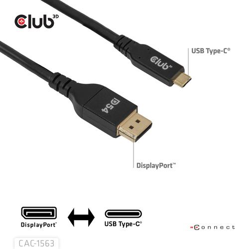 CLUB3D CAC-1563 USB-C® to DisplayPort™ 2.1 DP54 Bi-Directional Cable 8K120Hz 2m / 6.6ft - Image 5