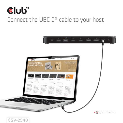 CLUB3D Club 3D 14-in-1 USB-C® Quad Display Dockingstation – 4 Schermen & 100W Snelladen - Image 5