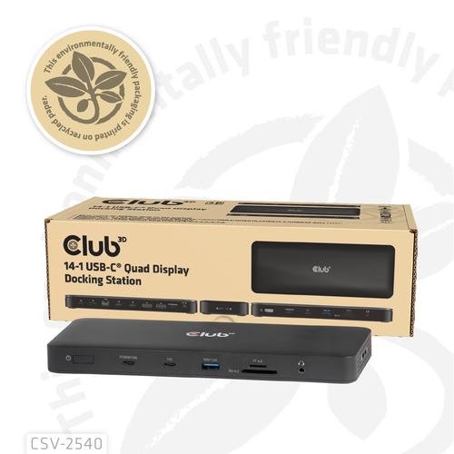 CLUB3D Club 3D 14-in-1 USB-C® Quad Display Dockingstation – 4 Schermen & 100W Snelladen - Image 6