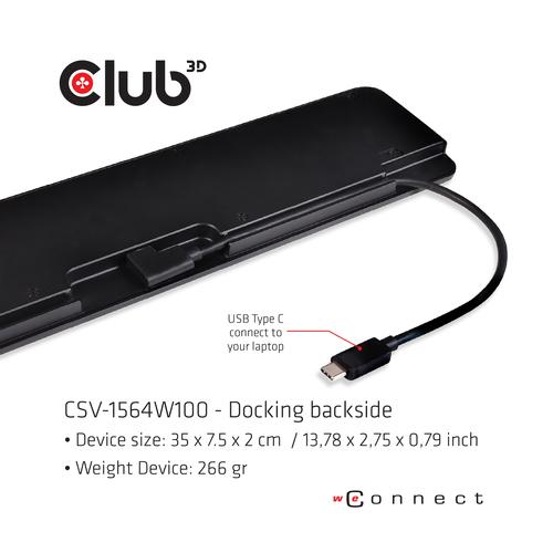 CLUB3D Club 3D USB Type-C Dockingstation – Verbind 3 Schermen & Laad Je Laptop Snel met 100W + Gratis charger inbegrepen - Image 6