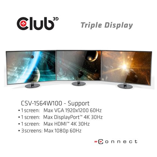 CLUB3D Club 3D USB Type-C Dockingstation – Verbind 3 Schermen & Laad Je Laptop Snel met 100W + Gratis charger inbegrepen - Image 7