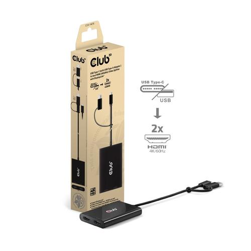 CLUB3D CSV-1475 video splitter USB Type-C 2x HDMI - Image 3