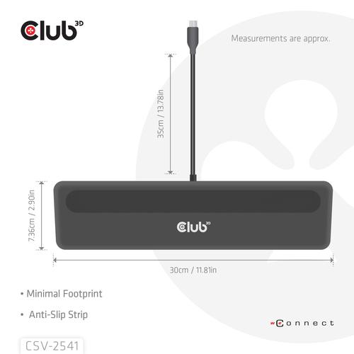 CLUB3D CSV-2541 laptop dock & poortreplicator Docking USB 3.2 Gen 1 (3.1 Gen 1) Type-C Zwart - Image 4