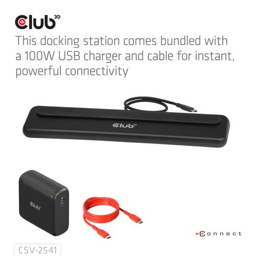CLUB3D CSV-2541 laptop dock & poortreplicator Docking USB 3.2 Gen 1 (3.1 Gen 1) Type-C Zwart - Image 5